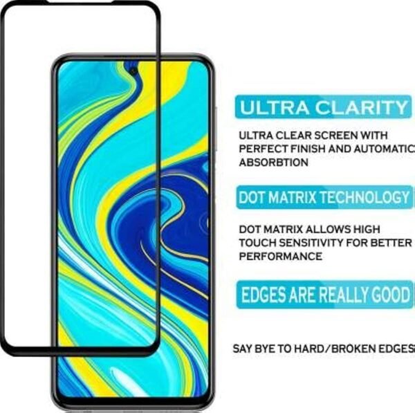 Bsoukmart Tempered Glass for Xiaomi Redmi Note 9 pro Original Screen Protector 5D Curved Pack of 1 Xiaomi Redmi Note 9 pro Screen Protector - Black - Image 4