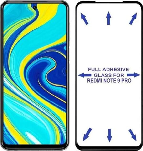 Bsoukmart Tempered Glass for Xiaomi Redmi Note 9 pro Original Screen Protector 5D Curved Pack of 1 Xiaomi Redmi Note 9 pro Screen Protector - Black - Image 3