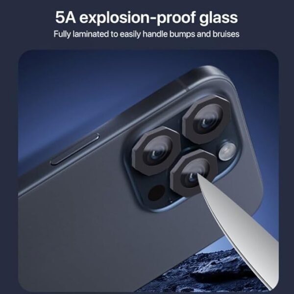 Bsoukmart Octagonal Aluminum Anti Scratch Metal Aluminum Alloy Camera Lens Compatible with Apple Iphone 13 Pro/13 Pro Max (Sierra Blue) - Image 7
