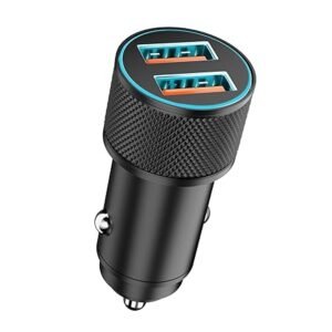 Bsoukmart USB Cigarette Lighter with Two QC Ports, Car Socket Compatible with Mobile Phones