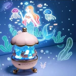 Bsoukmart Bunny Carousel Night Light Projector